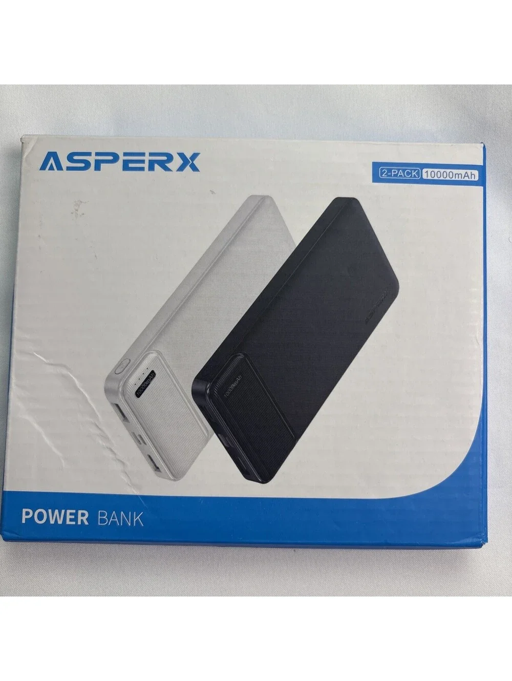 AsperX 2-Pack Power Bank Portable Charger Fast Charging 10000mAh, PowerBank USB